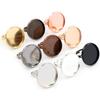 20mm 10pcs/Lot Classic 9 Colors Plated Brass Adjustable Ring Settings Blank/Base,Fit 20mm Glass Cabochons,Buttons;Ring Bezels