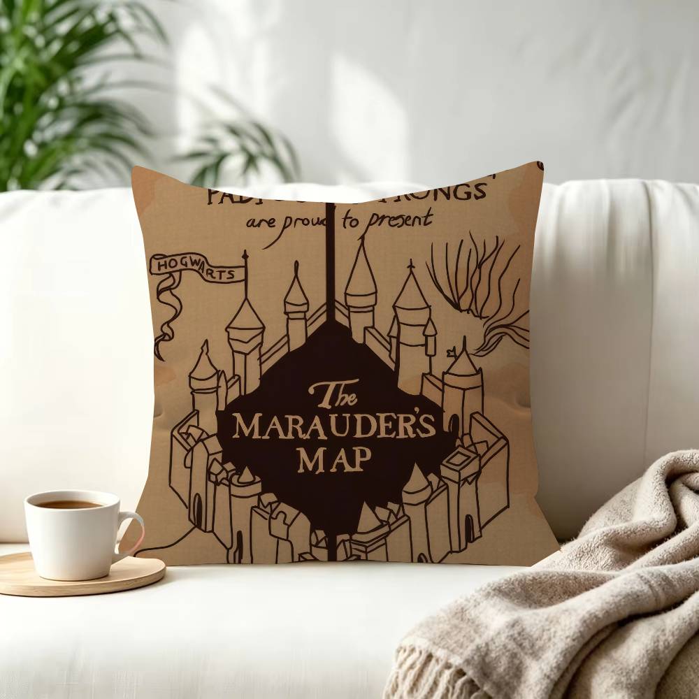 Classic The Marauders Map  Decorative Room Aesthetics Pillow Case Home Decor Bedroom Sofa Bed Pillow Cover X