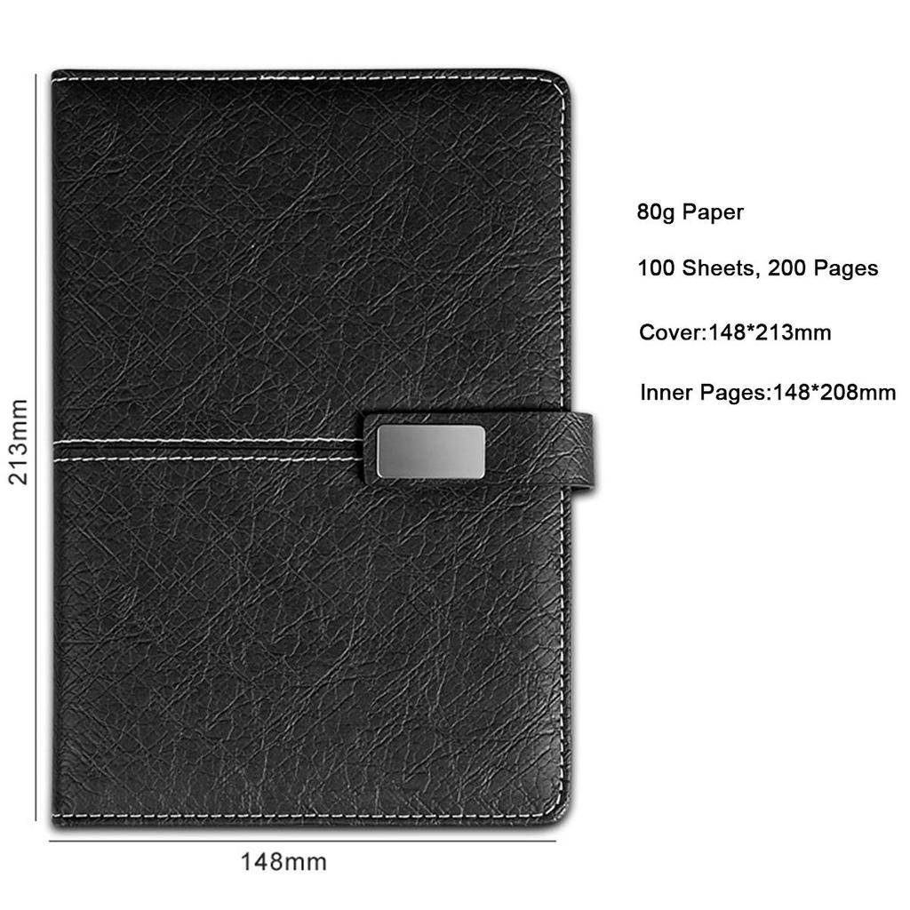 (Logo Engraving Possible) A5 Thick Leather Business Notebook, Work Notebook, Meeting Record Book, Student Subject Notes, Diary, Travel Log