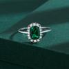 Classic Emerald Ring For Women Real S925 Silver Diamond Crystal Flower Loyal Finger Wedding Party Gift Female Jewelry