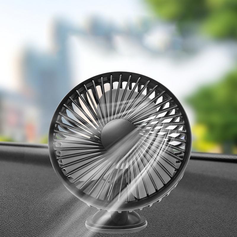 Fan For Car Rechargeable 12V Fans Car Fan Portable Fan Suction Cup USB Powered Air Circulation Fan 360 Degree Rotation Vehicle