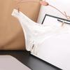 Sexy Hollow Out Crotchless Panties For Women Pearl Low Waist Lace Sheer Mesh Underwear Transparent Beaded Embroidered Thongs