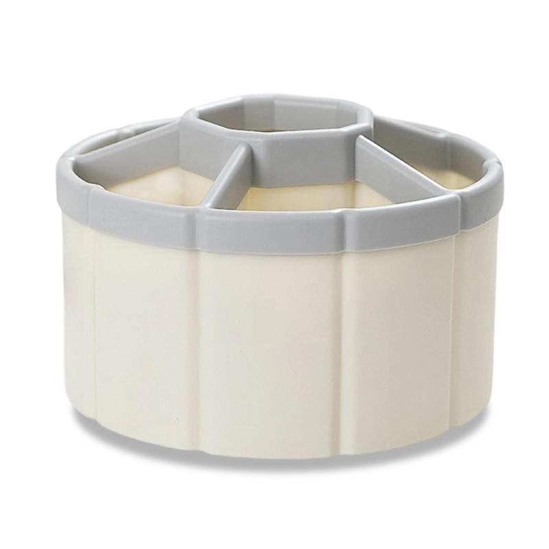 Rotating Pen Cup with 6 Compartment Desk Pen Organiser 360-Degree Rotating Pencil Container Art Supply Storage Box