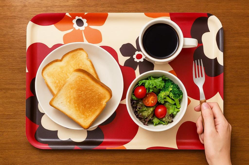 TATSU-CRAFT NR Lunch Tray, Large, Scandinavian Style, Fuhura Sunshine Red, Non-Slip, Microwave-Safe, Plastic, Available In Large and Small, Square