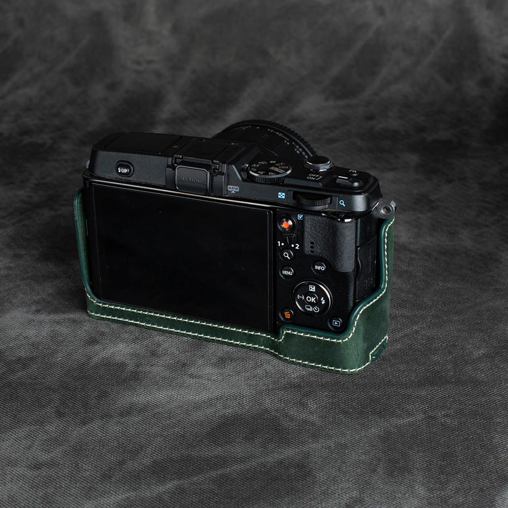 Leather Camera Bag Half Base Body Case Cover For OLYMPUS PEN E-P5 Vintage Protective Case Camera Photography Accessories