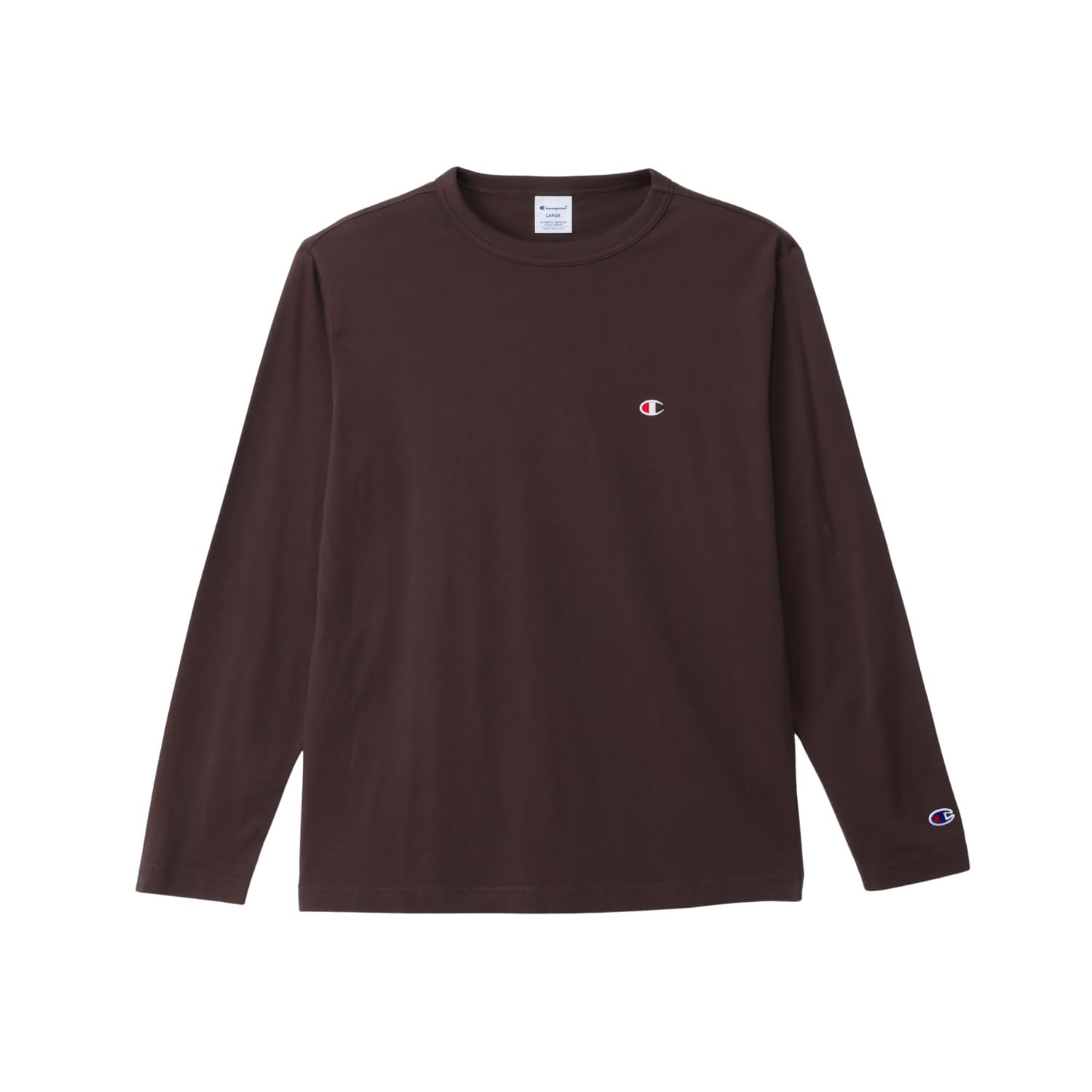 

Мужская футболка Champion Basic с длинным рукавом и круглым вырезом, вышитый логотип в одном месте, 100% хлопок, C3-P401Z-054-M шоколадный