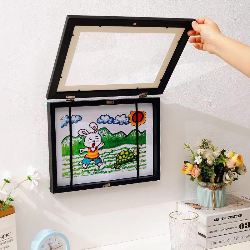 Children's Magnetic DIY Wall Art Frame: Punch-Free Multifunctional Display.