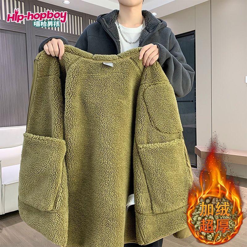 

Толстая флисовая куртка для мужчин Зимняя уличная теплая флисовая куртка с капюшоном Кардиган Свитшот L хаки