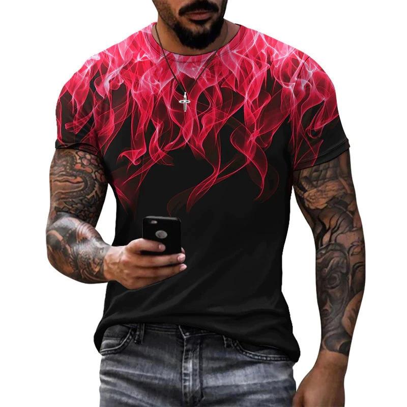 Europe And America Hot Sale Viking Tattoo Art T shirt Men's 3D Print T-shirts Summer Casual Sports Short Sleeve Retro Tops