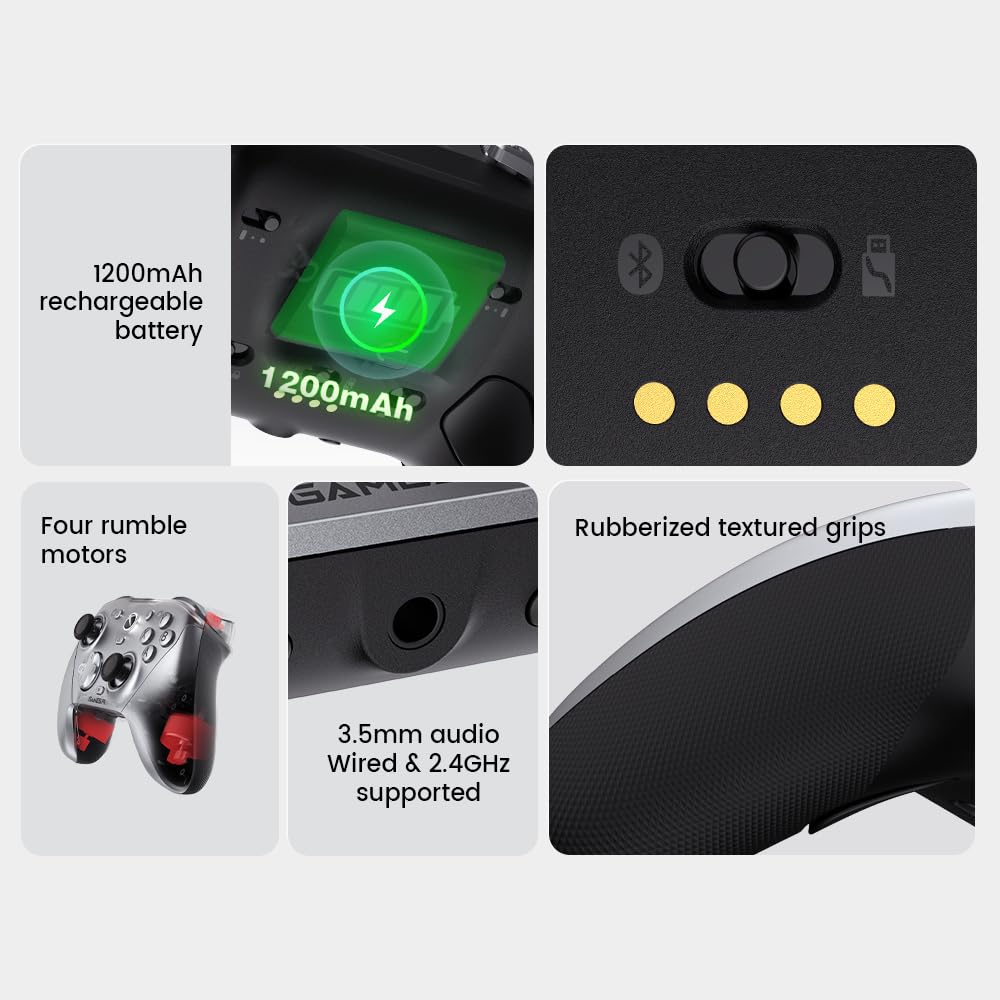 GameSir G7 Pro Wireless Game Connection Compatible with Xbox Series Hall Effect TMR 1000Hz Polling Gyro Audio Licensed by Metallic Silver Controller,