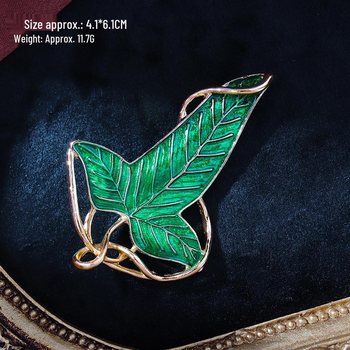 

Elegant Enamel Leaf Brooch - Simple Women s Pin Accessory лист/золотий