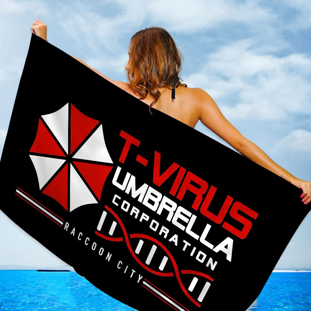 R-Resident Evil Games Beach Towel Colorful Bath Towels For Girl Microfiber Quick Dry Custom Sand Free Beach Yoga Spa Gym Pool