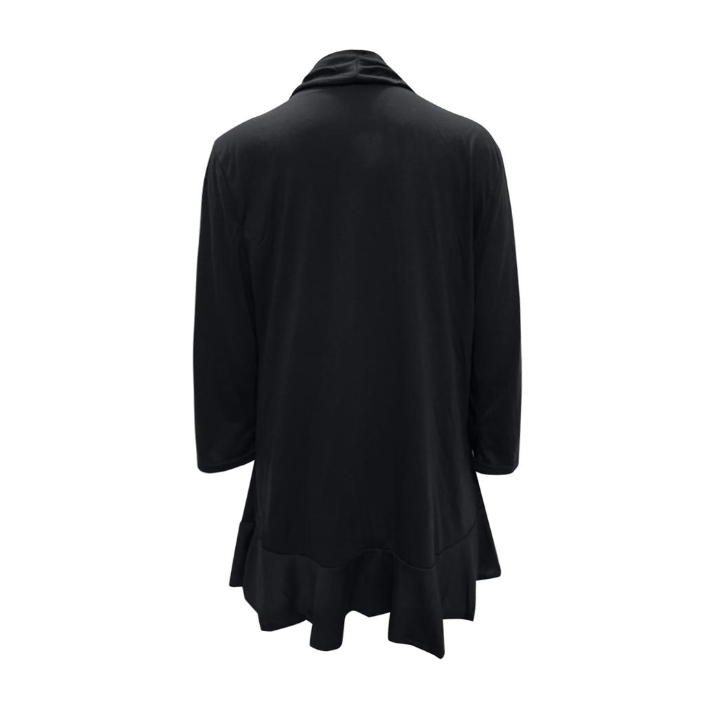 Dámský kardigan pro volný čas s měkkým řaseným kardiganem s tříčtvrtečními rukávy