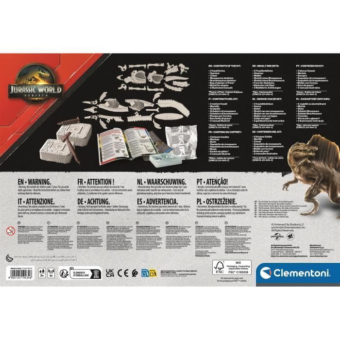 CLEMENTONI - Jurassic World - Dig Kit - Mosasaurus &amp; Brachiosaurus