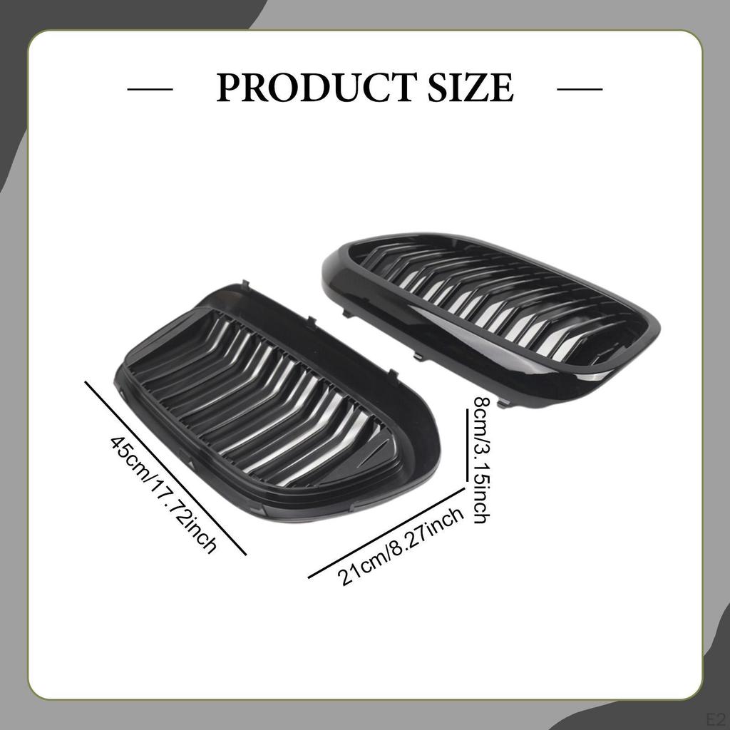 2Pcs Front Hood Kidney Grilles 51137390863 Car Vehicle Right Left Mount Easy Install 51137383520