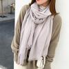 Cotton and Linen Scarf, Women's Spring New Sweet Sunscreen Beach Towel, Solid Color Shawl