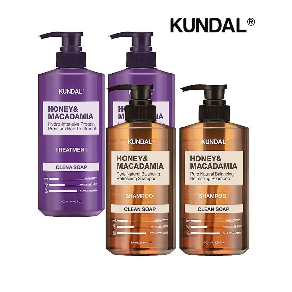 KUNDAL Nature Shampoo Clean Soap 500ml x2 + Treatment Clean Soap 500ml x2