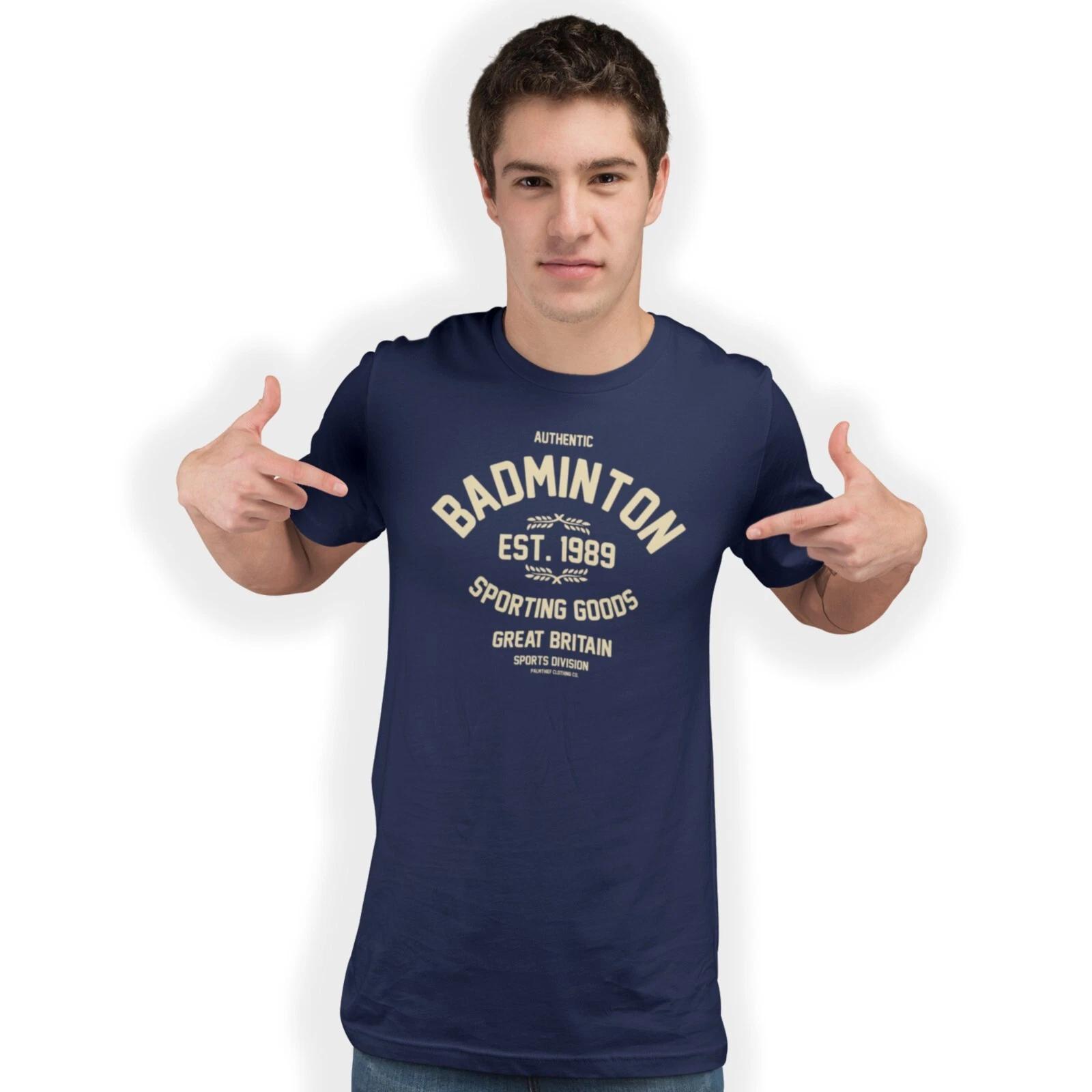 Authentic Badminton Hand Printed T-Shirt Birthday Gift L