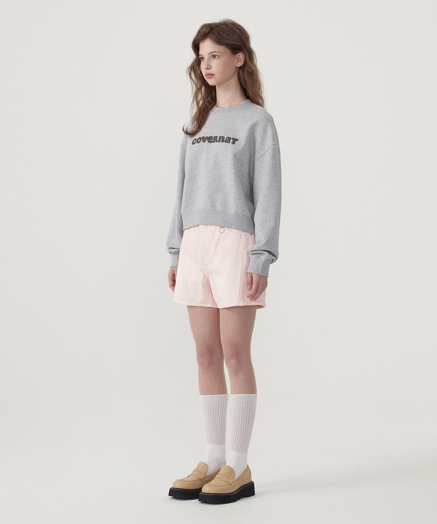 COVERNAT WOMAN Rope Cooper Logo Sweatshirt Melange Gray