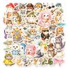 50 Hand-Painted Cartoon Cat Stickers Cute Wind Waterproof Hand Account Decorative Stickers Creative Children Stickers