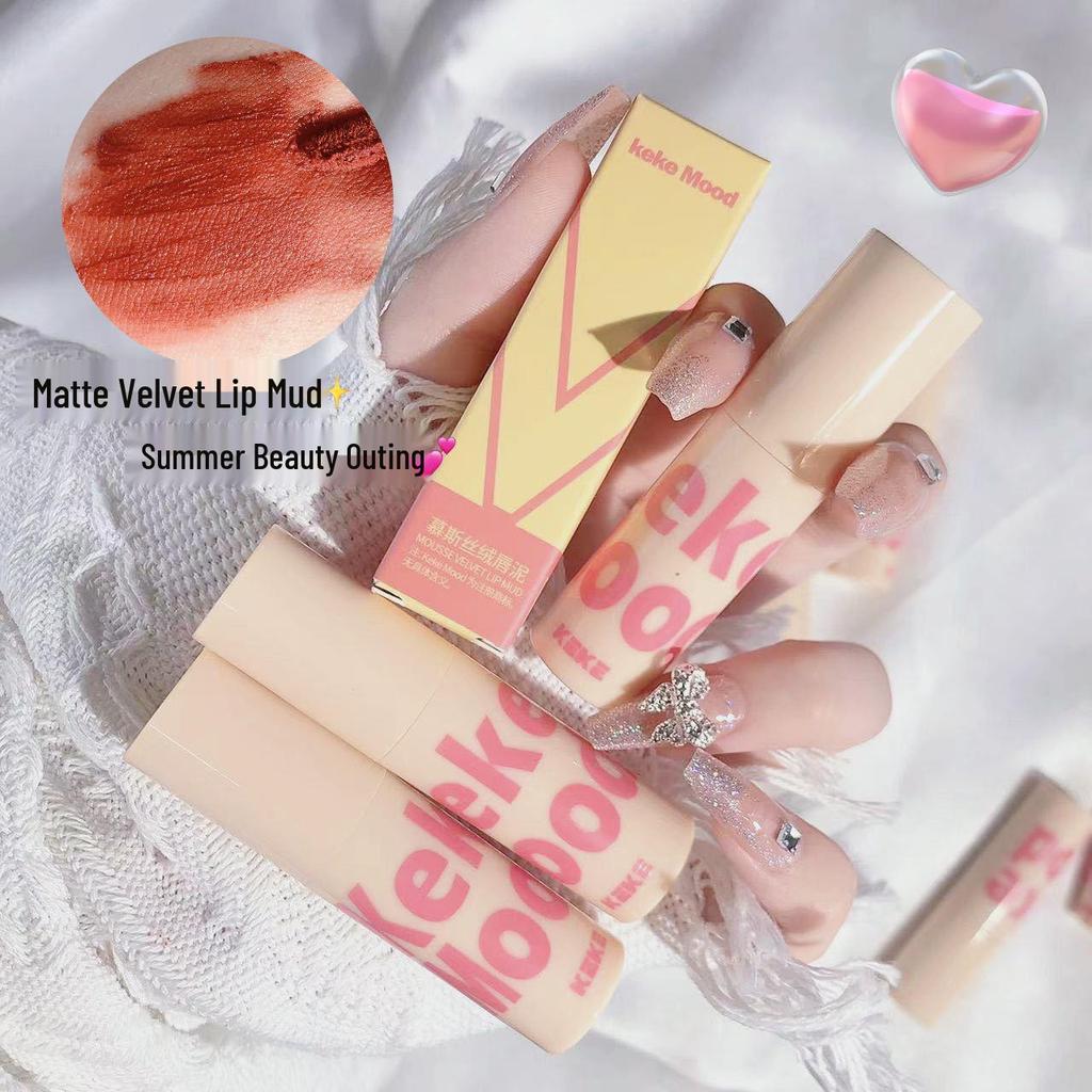KeKeMood Velvet Matte Lip Mousse: Long-Lasting, Whitening, Affordable Gloss for Students