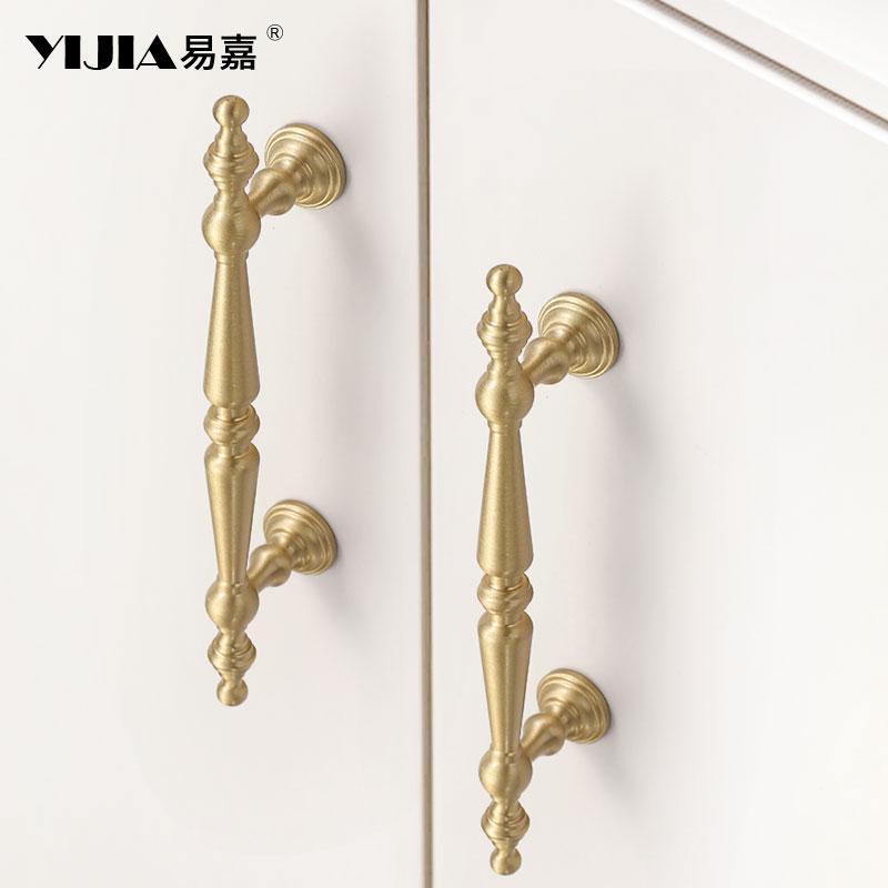 Single Hole Brass Drawer Pulls Wardrobe TV Cabinet Entryway Cabinet Nightstand Handle Furniture Hardware Knob 96mm 128mm