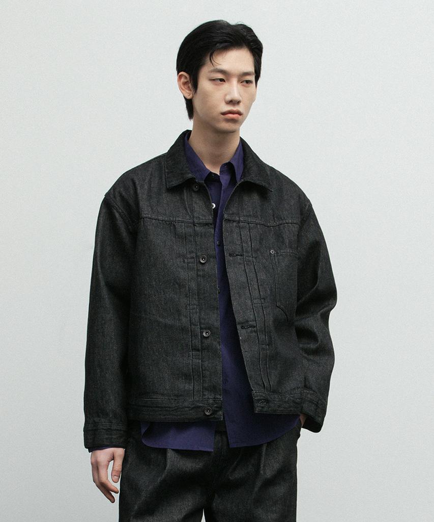 Blankroom Trucker Jacket_Clean Black