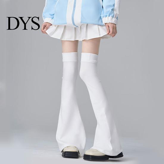 Soft Polyester Elastic Leg Covers Knee High Warmers for Women Girls, Fashion Lolita Boot Japanese Style Hosiery Covers, Flared Sleeves, Thermal Solid