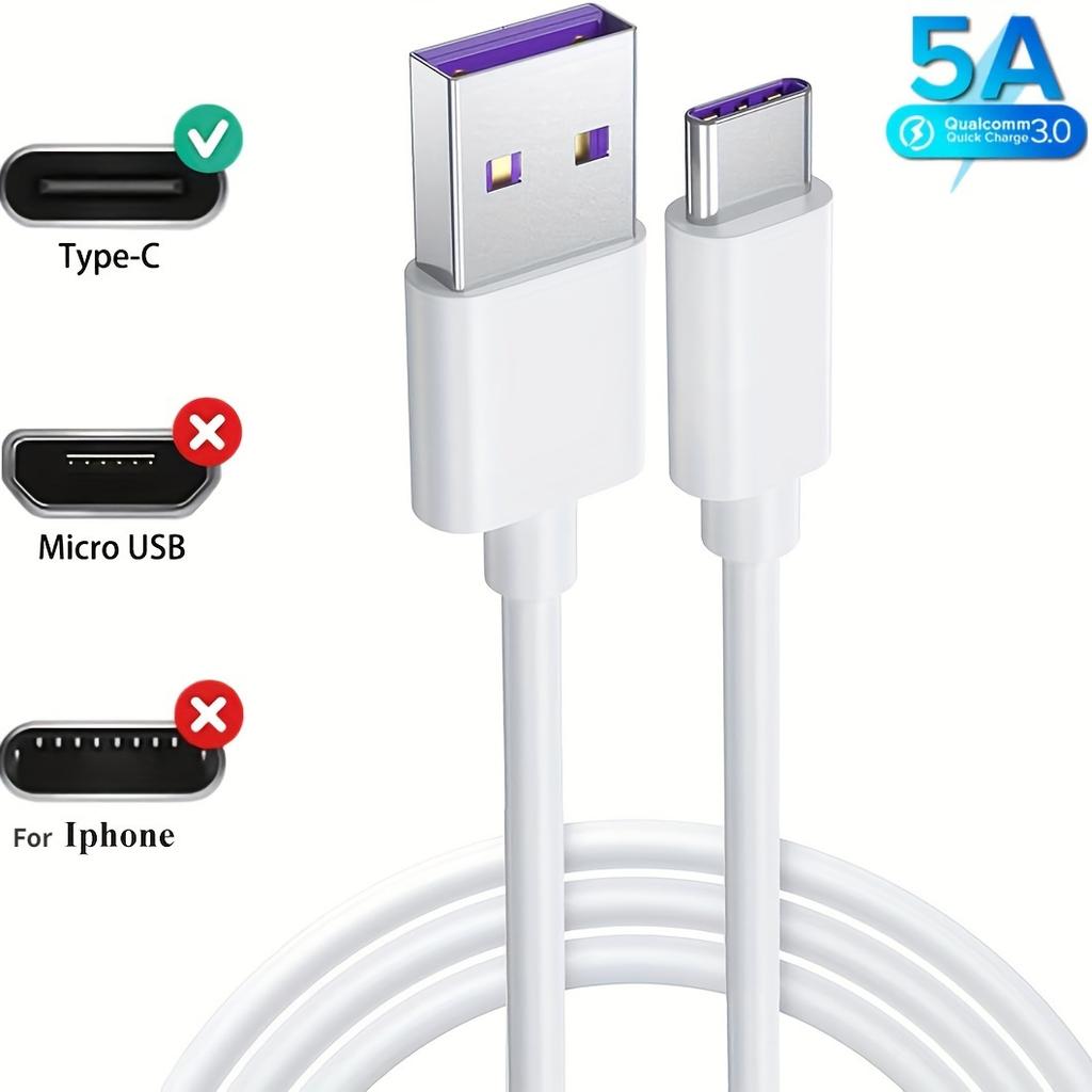 TYPE-C Fast Charging Cable, Using QC3.0 Standard, USB Charging Cable Suitable for OPPO, Vivo, Xiaomi and Other Brand Mobile Phones.