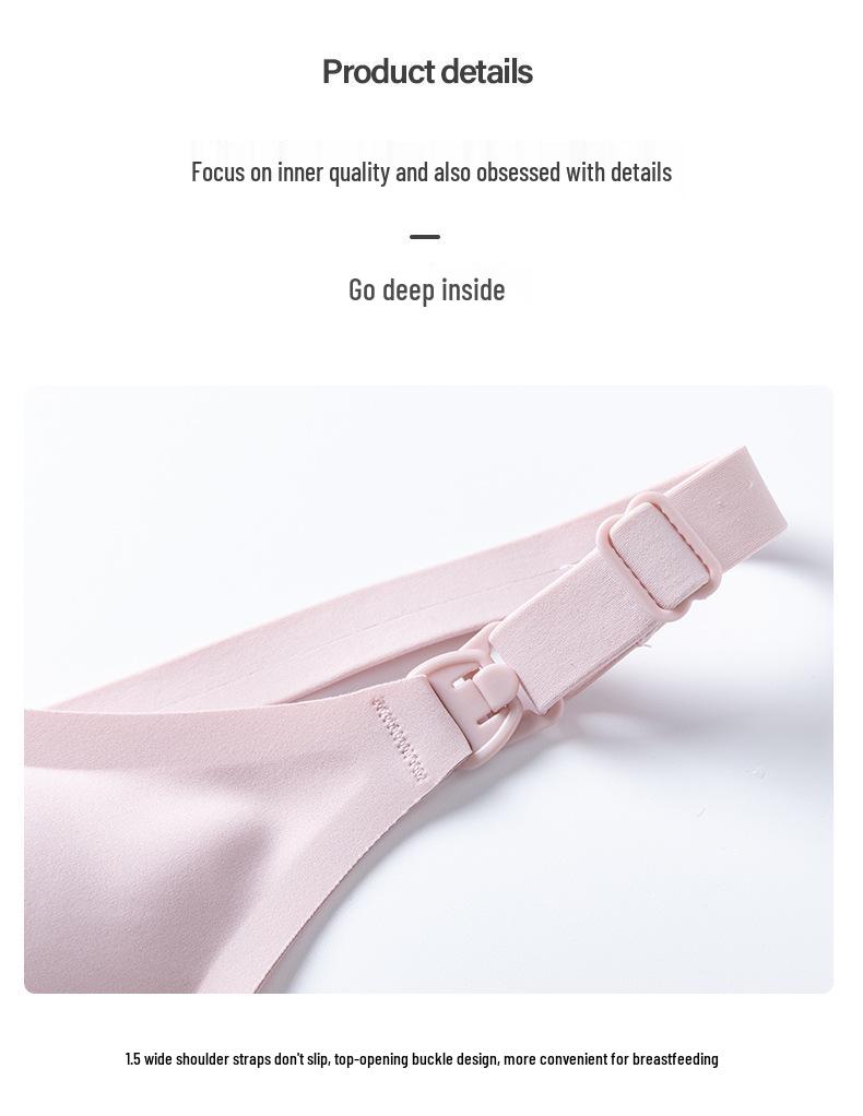 Plus Size Maternity Nursing Bra: Anti-Sagging, Thin, One-Piece Front Buckle, Perfect for Summer.