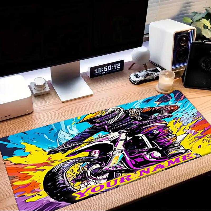 1PC Custom Name Rider Action Artwork Mouse pad, keyboard and mouse desk pad, for computer notebook Birthday Gift For Any Room Or Office
