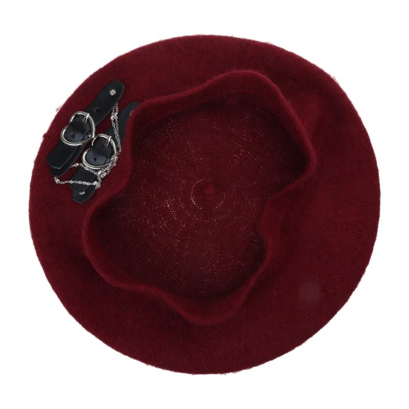 Lolita Girls Heart Buckle Beanie JK Hat Sweet Cool Hair Accessories Fashion Beret Breathable Preppy Style Lolita Hat