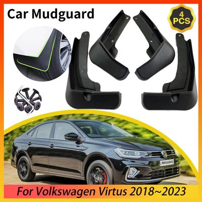 Car Mudguards for Volkswagen VW Virtus Polo Sedan Skoda Slavia 2018~2023 Mudflap Splash Guards Mud Flaps Fender Accessories