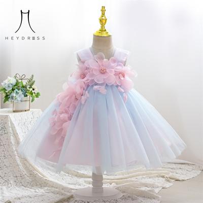 Fetelor pentru copii poartă rochie de prințesă de un an, în stil coreean, rochie pentru copii, în curcubeu