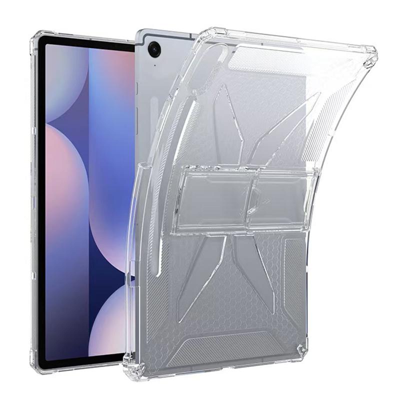 

For Samsung Galaxy Tab S10 FE+ Clear Case Kickstand Shockproof TPU+PC Tablet Cover with Pen Slot A