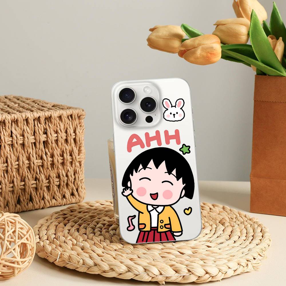 C-Chibi Cute M-Maruko-chan-S Phone Case For IPhone 17 16 15 12 11 Pro Max 14 Plus 13 Mini Clear Cover Soft Funda