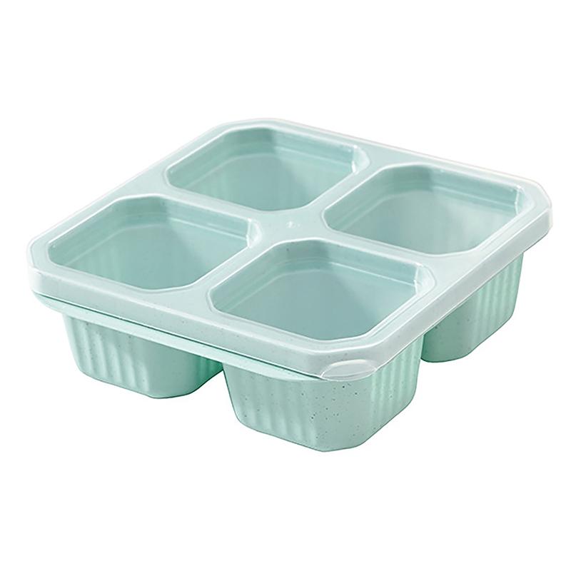 Snack Containers 4 Compartments Snack Boxes For Adults Kids Wheat Straw Meal Prep Reusable Food Storage Lunch Containers