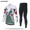 Womens Cycling Jersey Set Long Sleeve Breathable Bike Riding Outfit Sportswear
