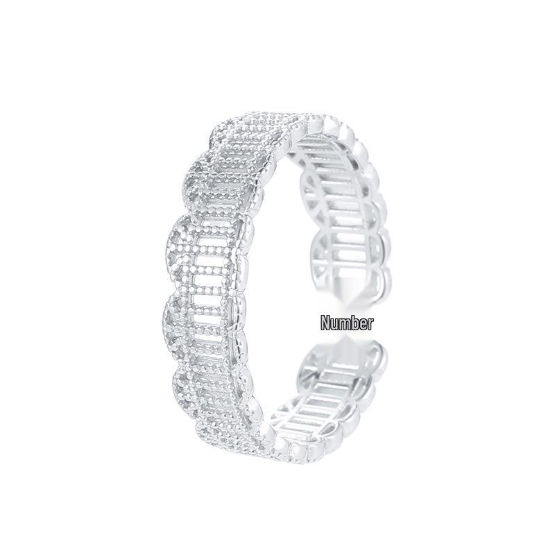 Cui Yan S925 Sterling Silver Korean Lace Flower Ring: Retro, Fashionable, Adjustable, Niche Design for Women
