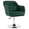 Retro Velvet Swivel Tub Chair with Steel Frame, Cushion Seat, Dark Green
