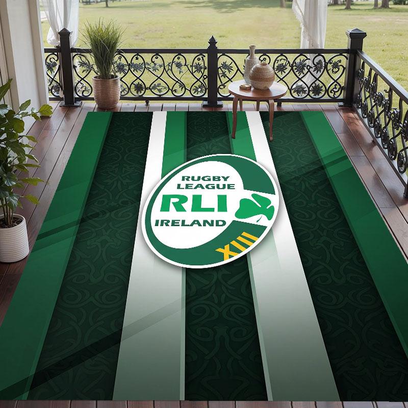 Soft Floor Carpet Ireland Rugby Pattern Area Rug Decorative Mat For Home Room Decoration