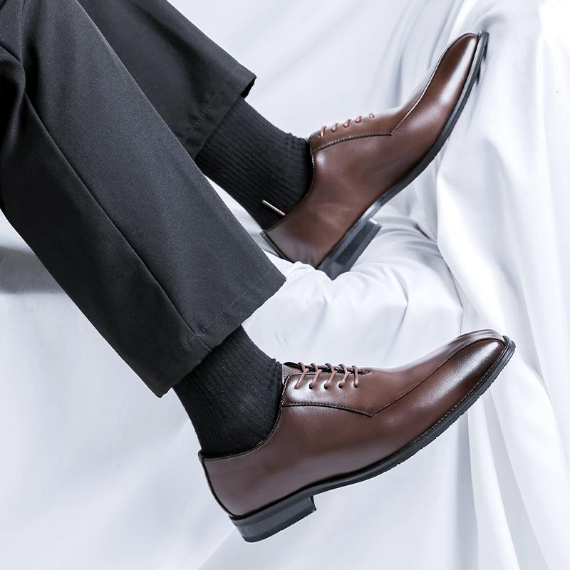 Fashion Leather Shoes For Man Platform Genuine Leather Big Size Shoes High Quality Designer Formal Platform Casual Shoes Outdoor
