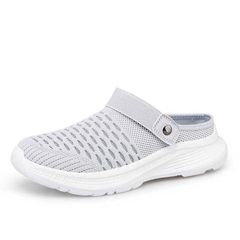 

Летние новые модные повседневные сетчатые дышащие парные туфли большого размера, полые, на одной педали, трендовая женская обувь 45