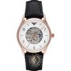 Historical Collection White Black Leather Men's Mechanical Automatic Watch AR1924