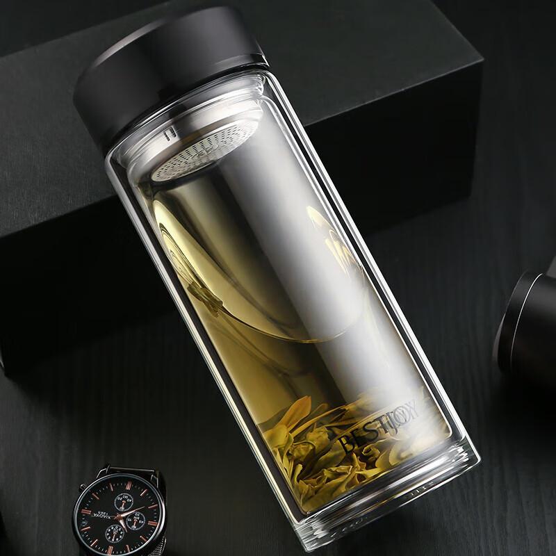 Fuguang Double-Wall Glass Tea Infuser Mug