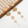Fashion Gold Color Circular Pendant Earrings for Women Exaggerated Metal Long Tassel Round Geometric Earrings Jewelry Gifts