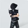Nieten Punk PU-Leder Umhang Weste Mann Frau Gothic Vintage Ultra-kurz Leder Weste Cosplay Schulterpanzer Geschirr
