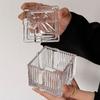 3Pcs Transparent Crystal Glass Jewelry Storage Box Exquisite Decorative Ring Earrings Gift Boxes Heart-Shaped with Lid