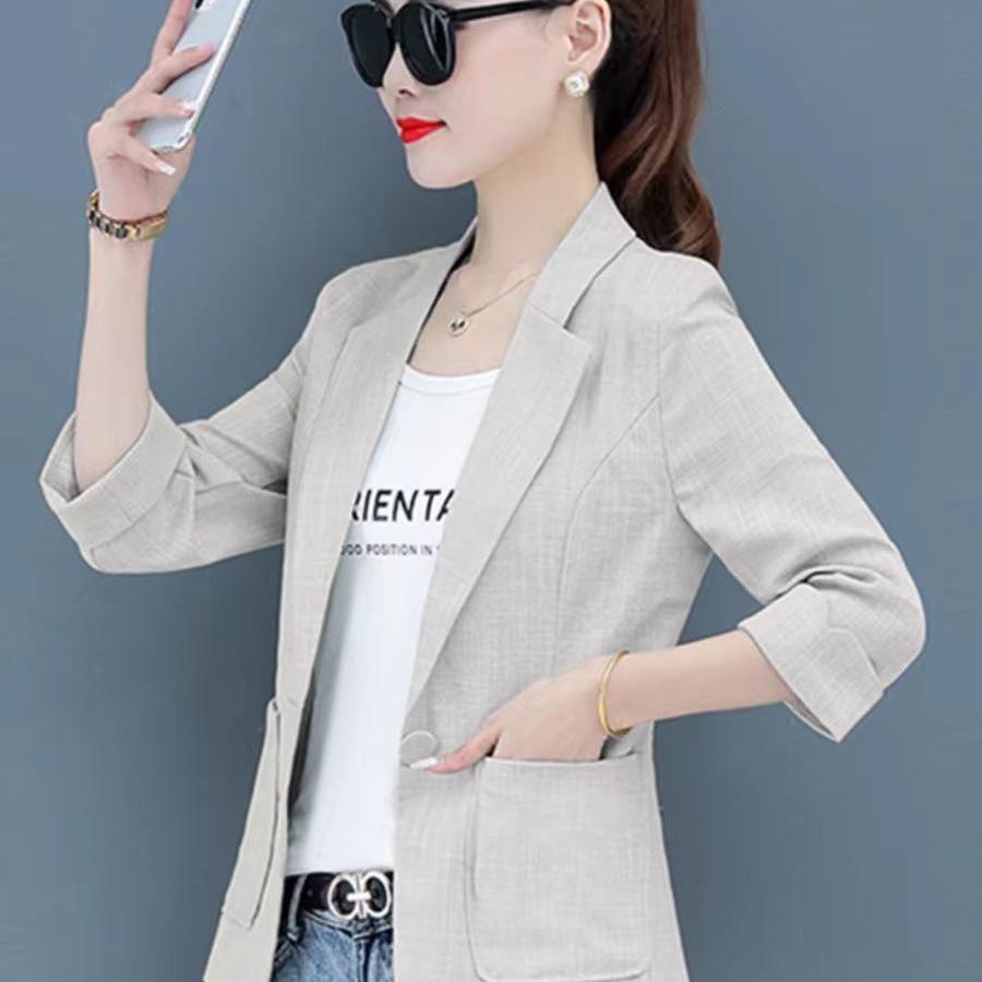 Casual Blazer Lightweight Sun Protection Jacket Women Breathable Thin Short Spring  Suit Petite