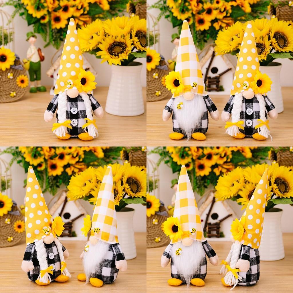 Plush Bee Lively No Face Elder Gnome Doll Decorative Plush Toy For Cheerful Ambiance